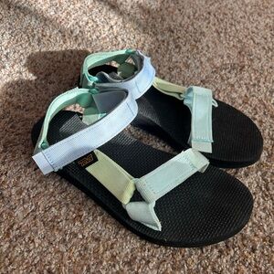Teva Pastel Strap Sandals with Black Soles